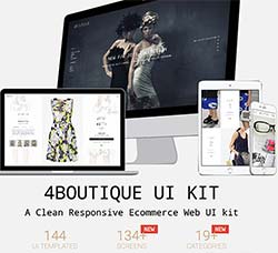 极品UI设计－程序界面(服饰商场类)：4Boutique - A Responsive Ecommerce Web UI